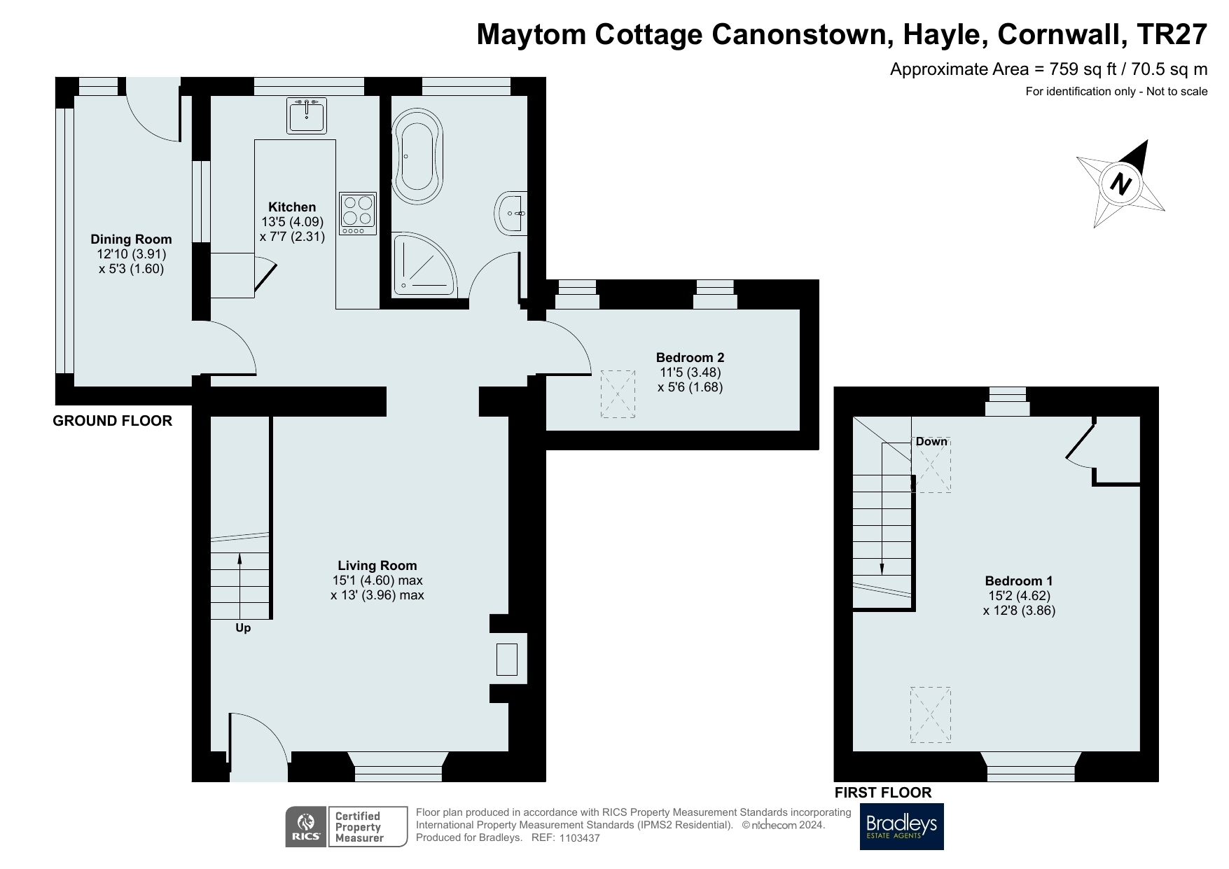 Canonstown, Hayle, Cornwall TR27, 2 bedroom terraced house for sale