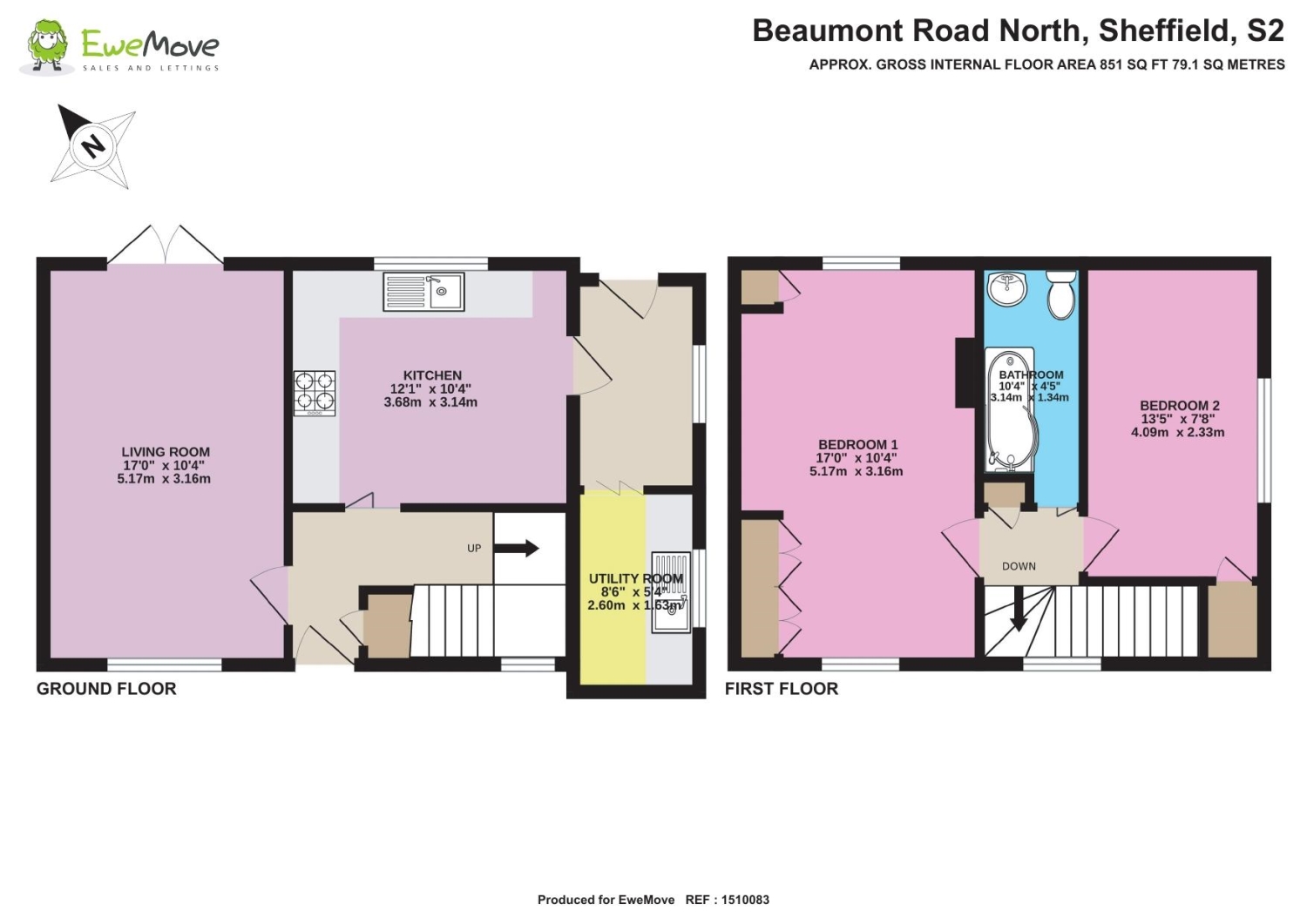 98, Beaumont Road North, Sheffield floorplan