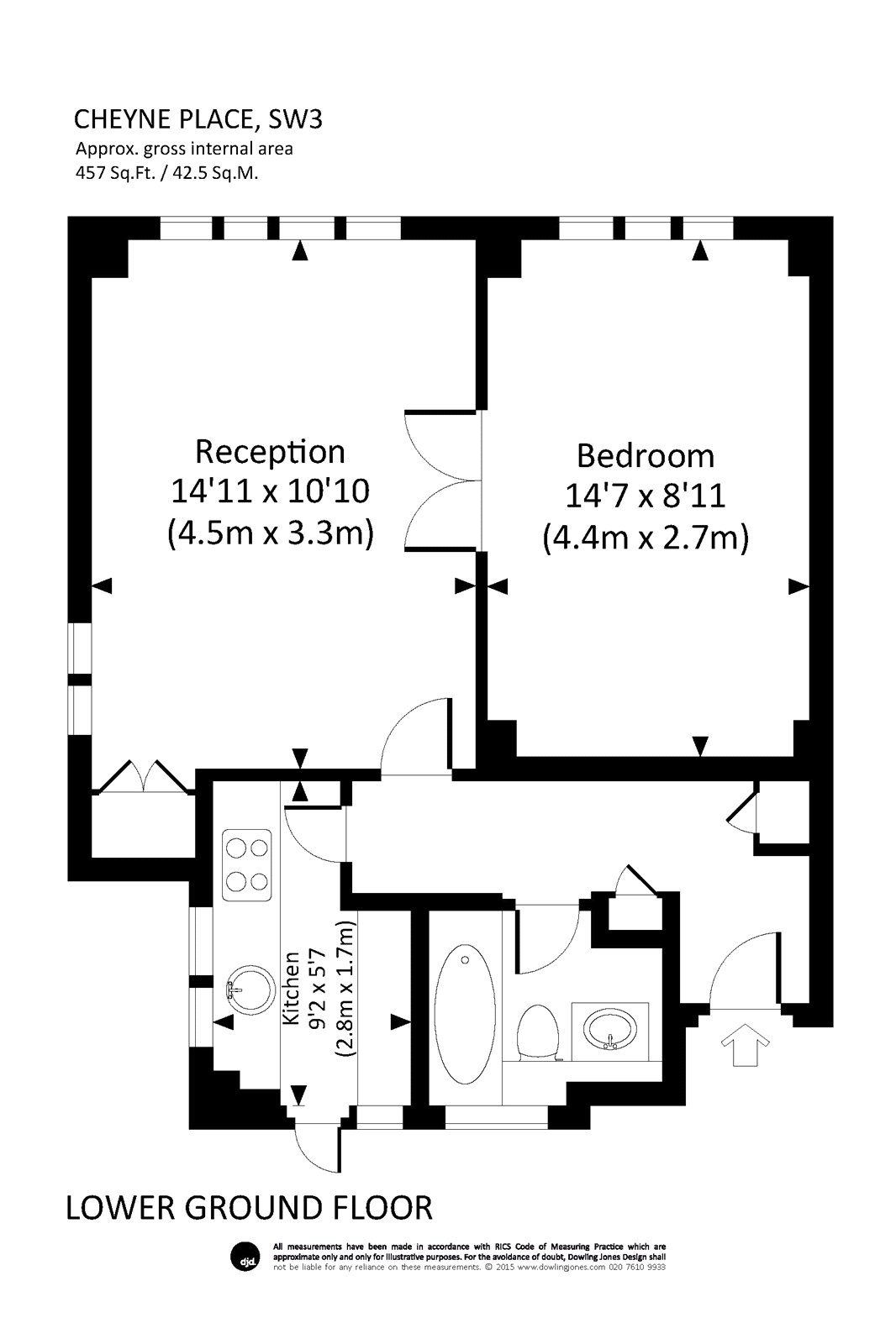 Flat 1, 25, Cheyne Place, London floorplan