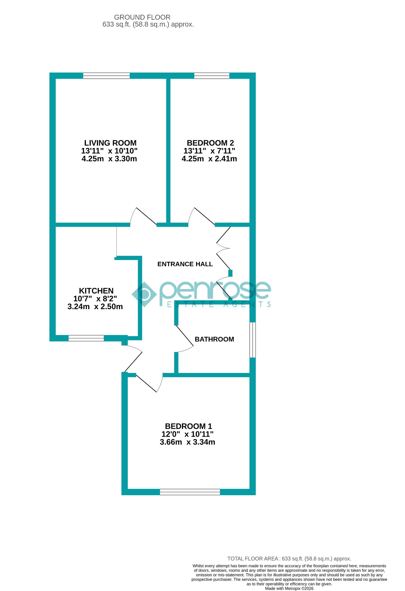 Flat 8, Brittany Court, Dunstable floorplan