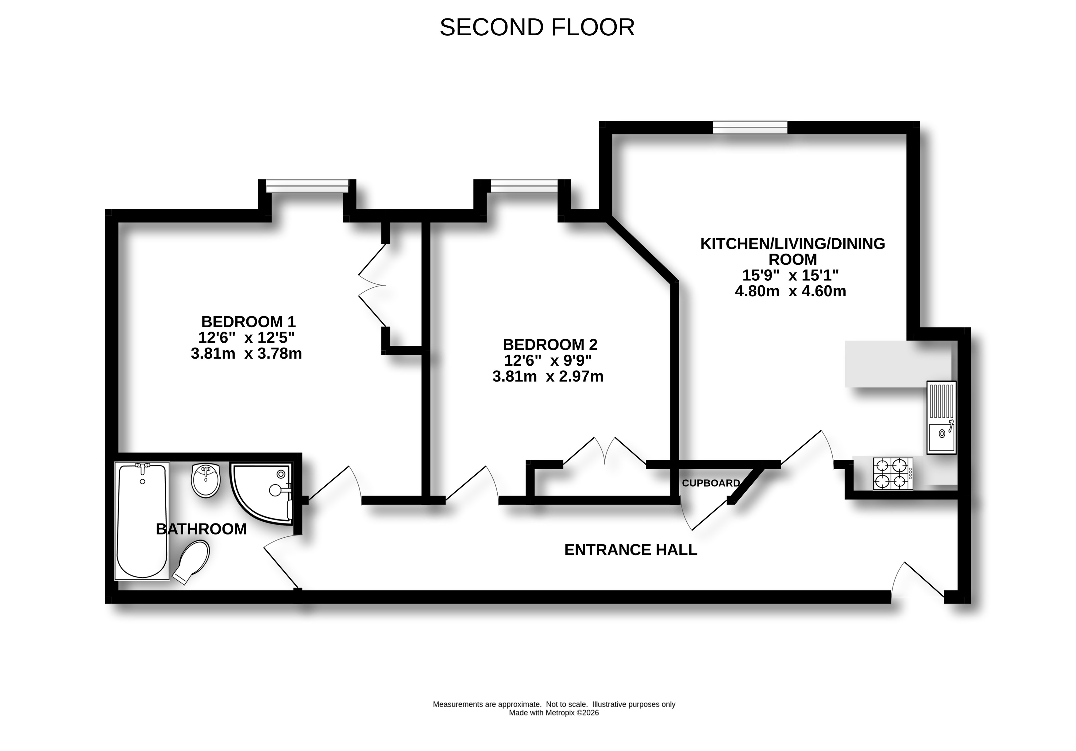 Flat 20, New Poplars Court,, Ash Street, Ash floorplan