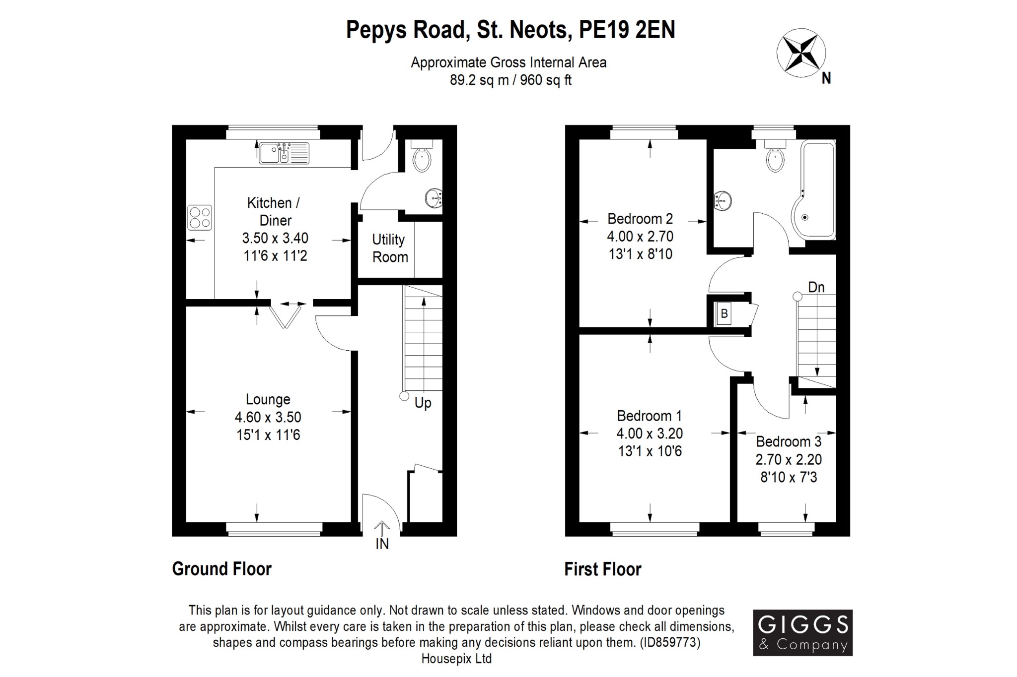 Pepys Road, St. Neots, Cambridgeshire PE19, 3 bedroom terraced house ...