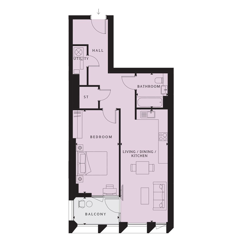 1 Bedrooms Flat for sale in 