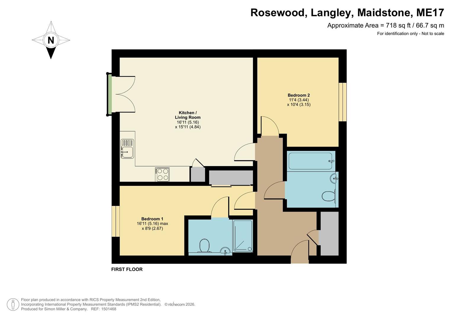 Flat 4, 2, Rosewood, Maidstone floorplan