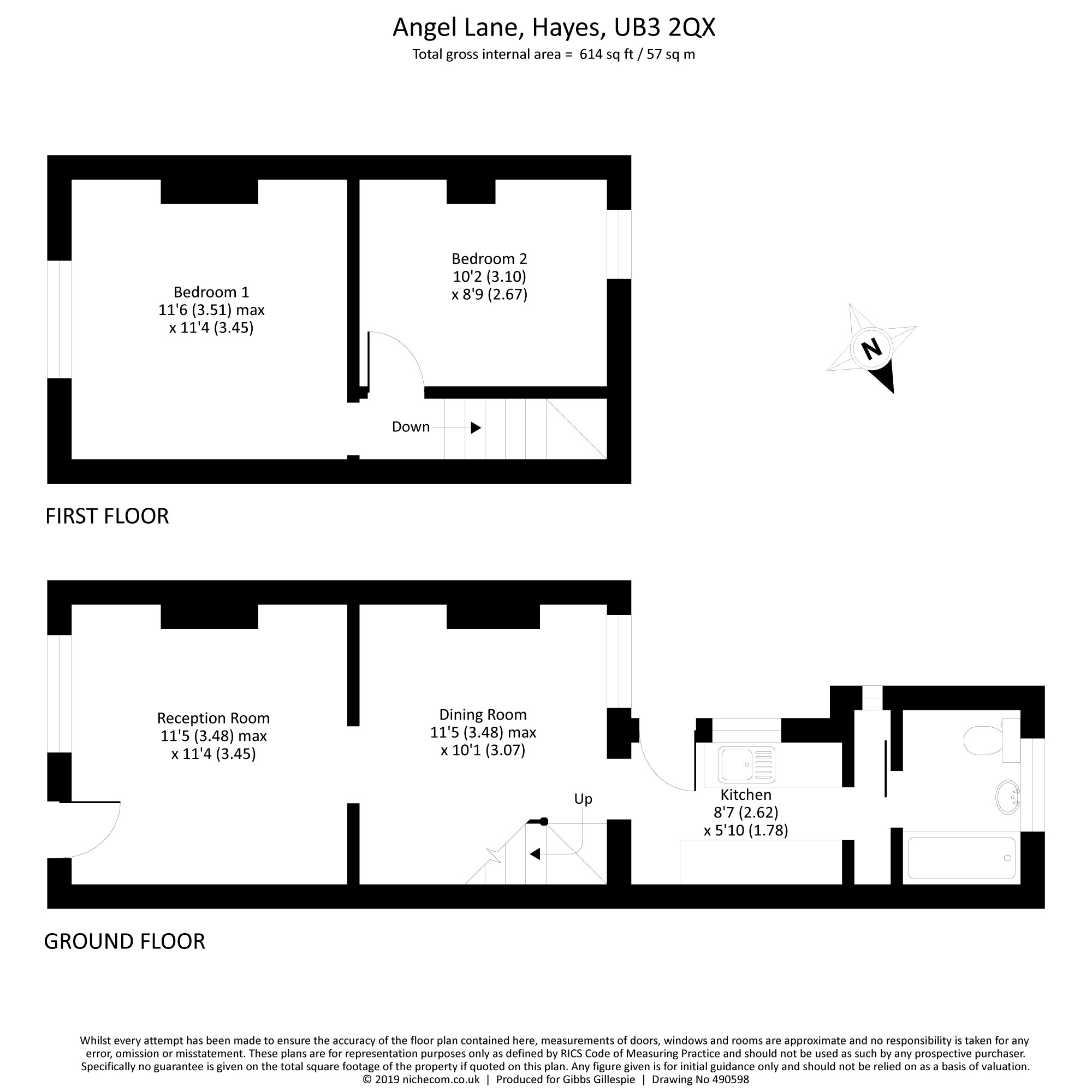 2 Bedrooms Terraced house for sale in Angel Lane, Hayes, Middlesex UB3