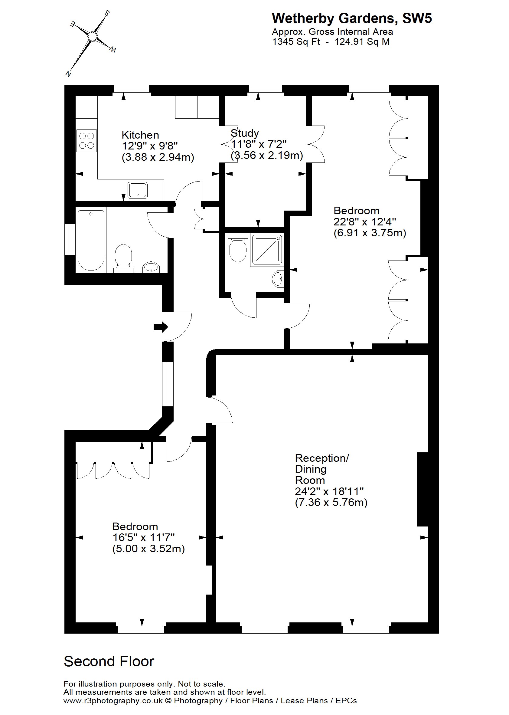 Wetherby Gardens, South Kensington, Kensington SW5, 3 bedroom flat to