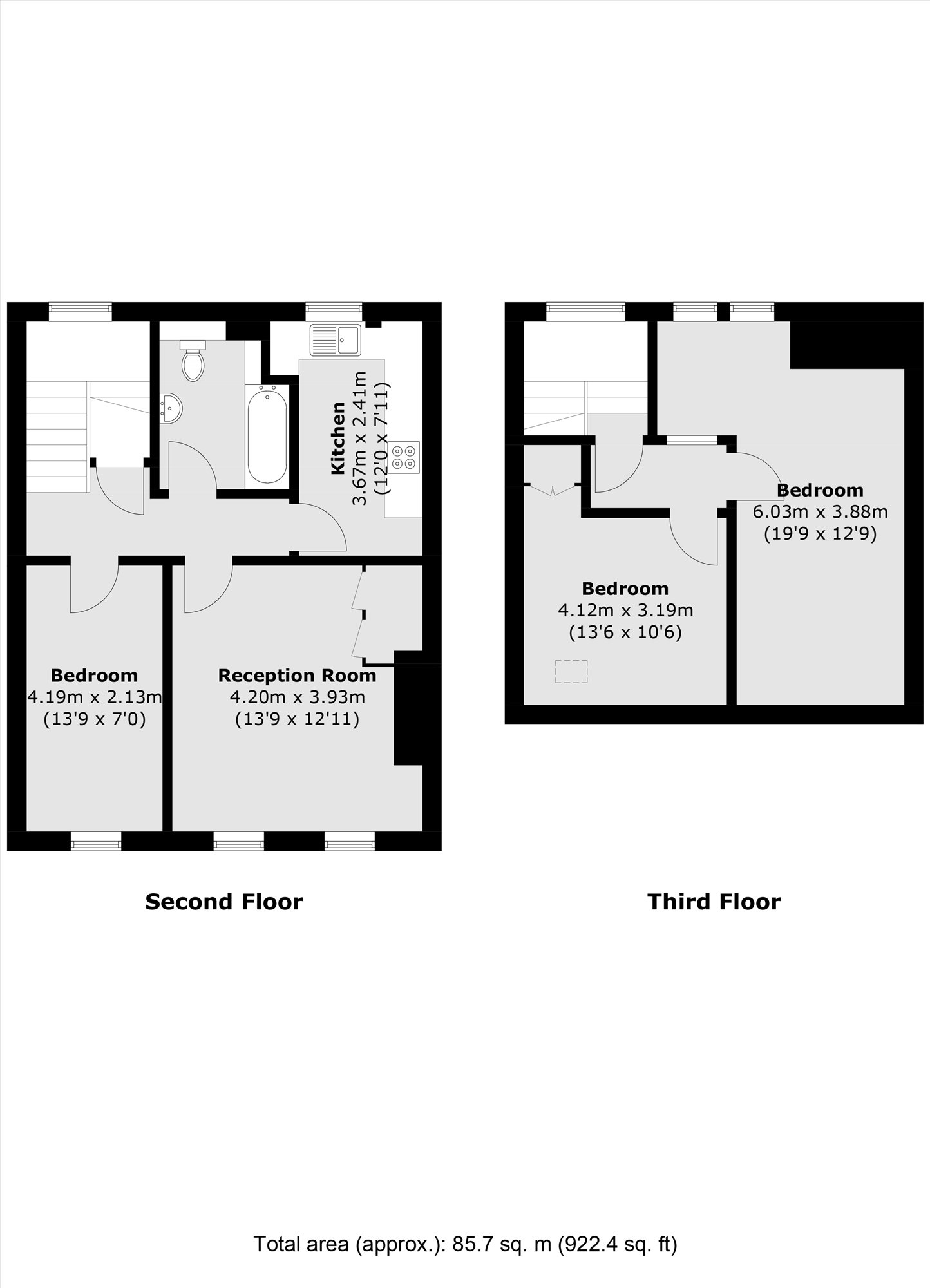 Flat 2, 49, Lewisham Way, London floorplan