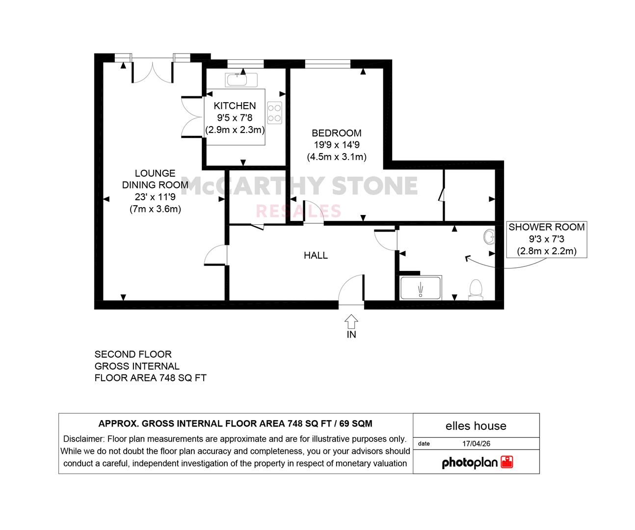 33 Elles House, Shotfield, Wallington floorplan