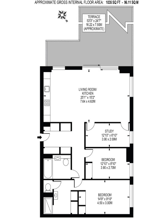 1, D103 Legacy Building, Viaduct Gardens, London floorplan