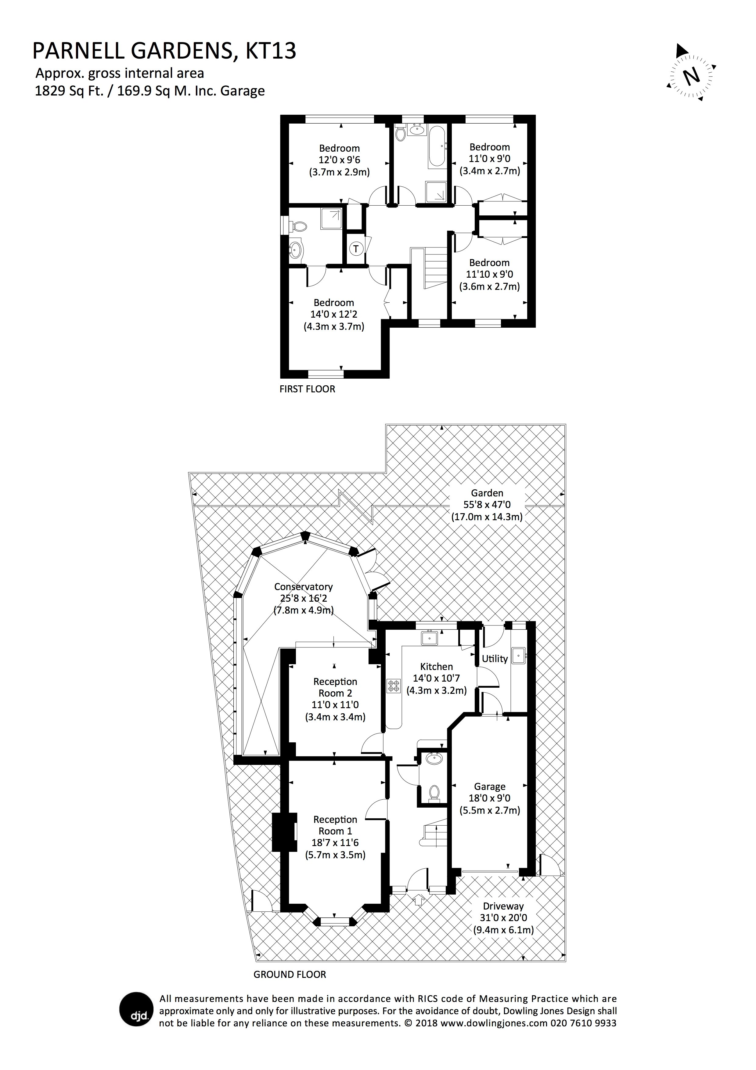 4 Bedrooms  to rent in Parnell Gardens, Weybridge KT13