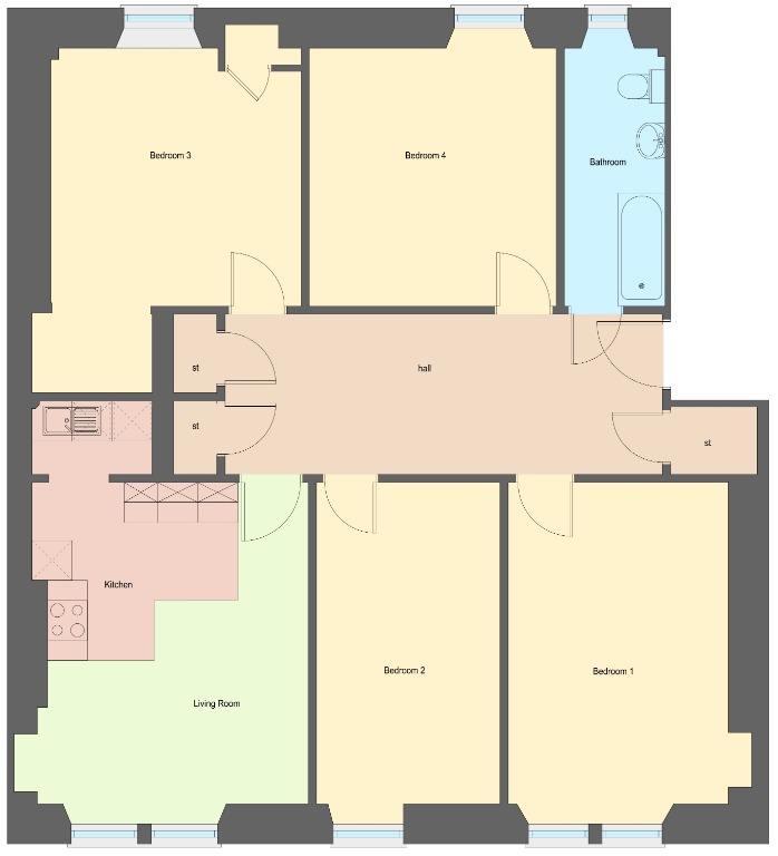 4 Bedrooms Flat to rent in Great Western Road, Woodlands, Glasgow G4