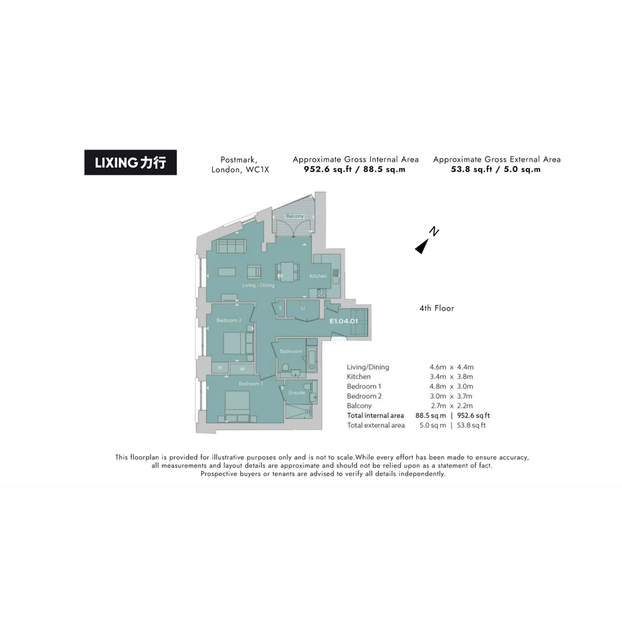 Flat 13, Manuscript Court, London floorplan