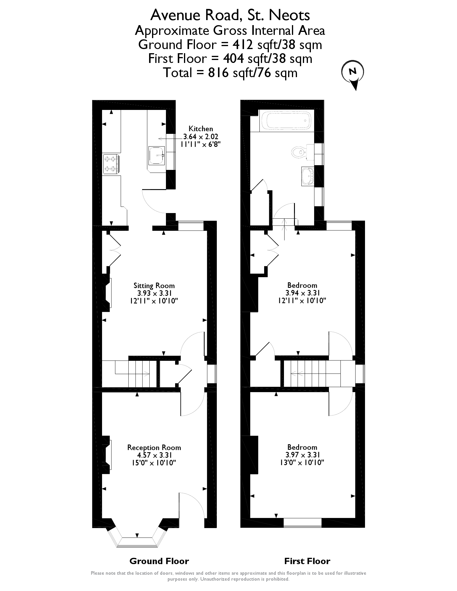 2 Bedrooms Semi-detached house for sale in Avenue Road, St. Neots PE19