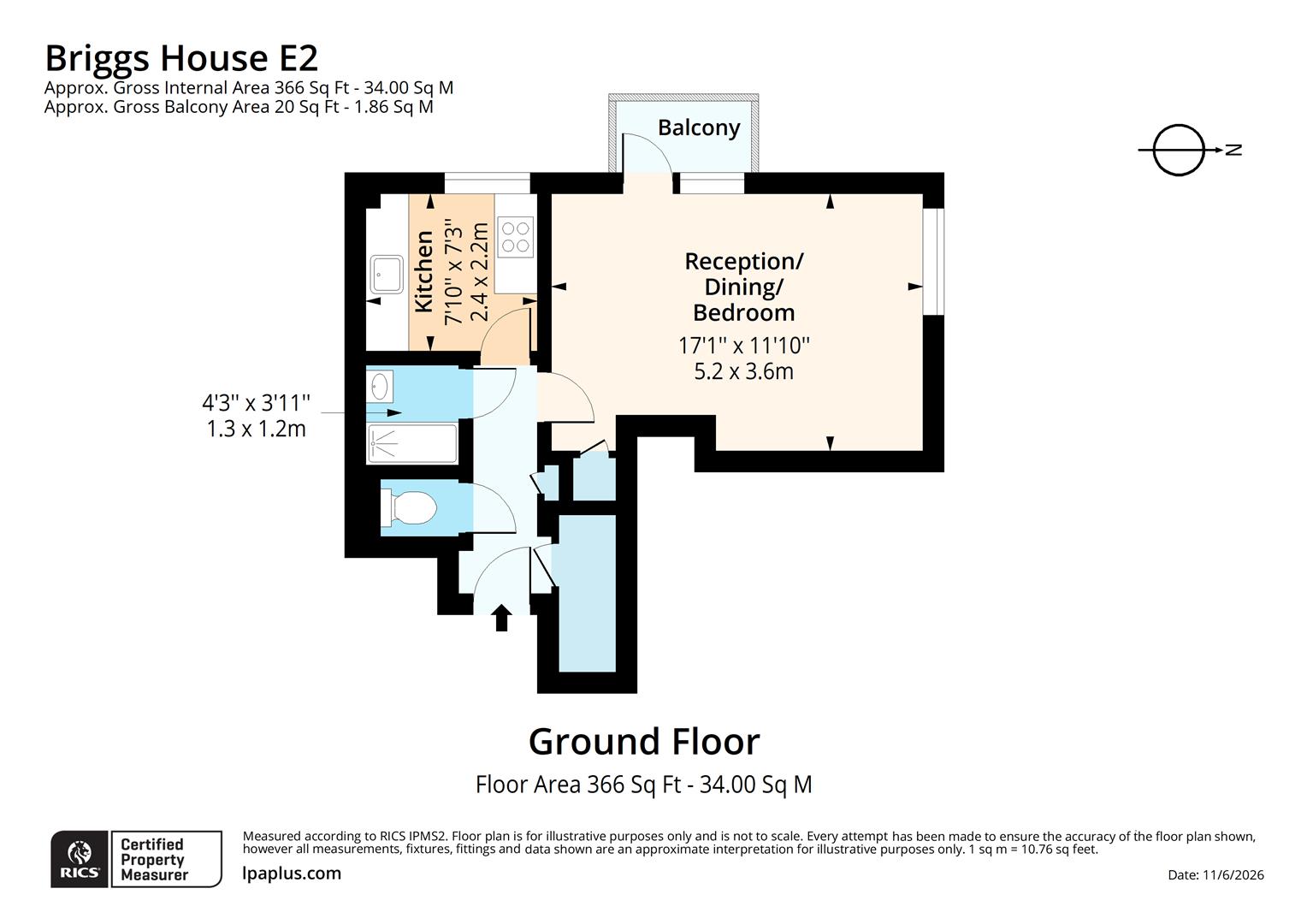 Flat 4, Briggs House, Chambord Street, London floorplan