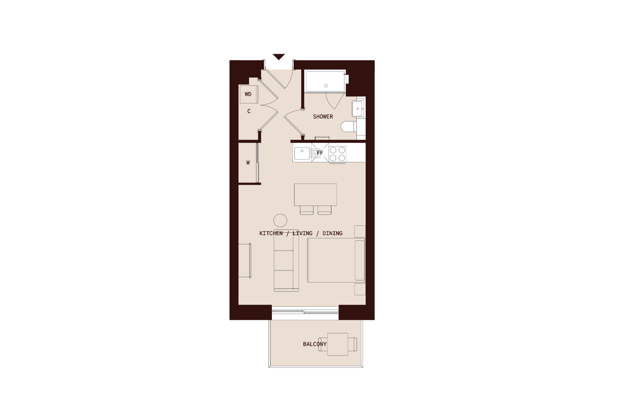 Flat 494, Delfino House, 21 Beaufort Square, Colindale floorplan
