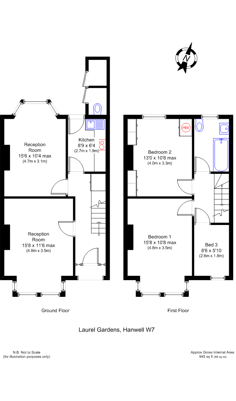 3 Bedrooms Terraced house for sale in Laurel Gardens, Hanwell, London W7