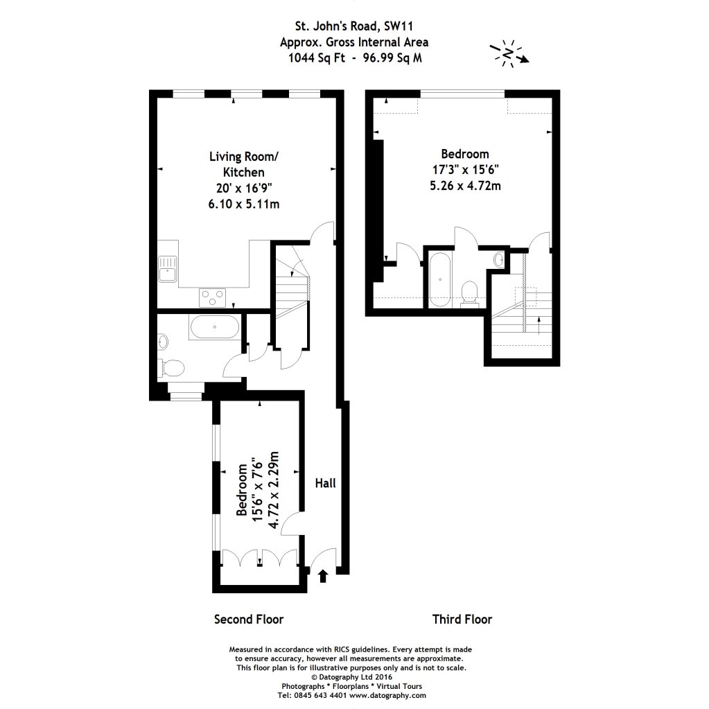 2 Bedrooms Flat to rent in Barnard Mews, London SW11