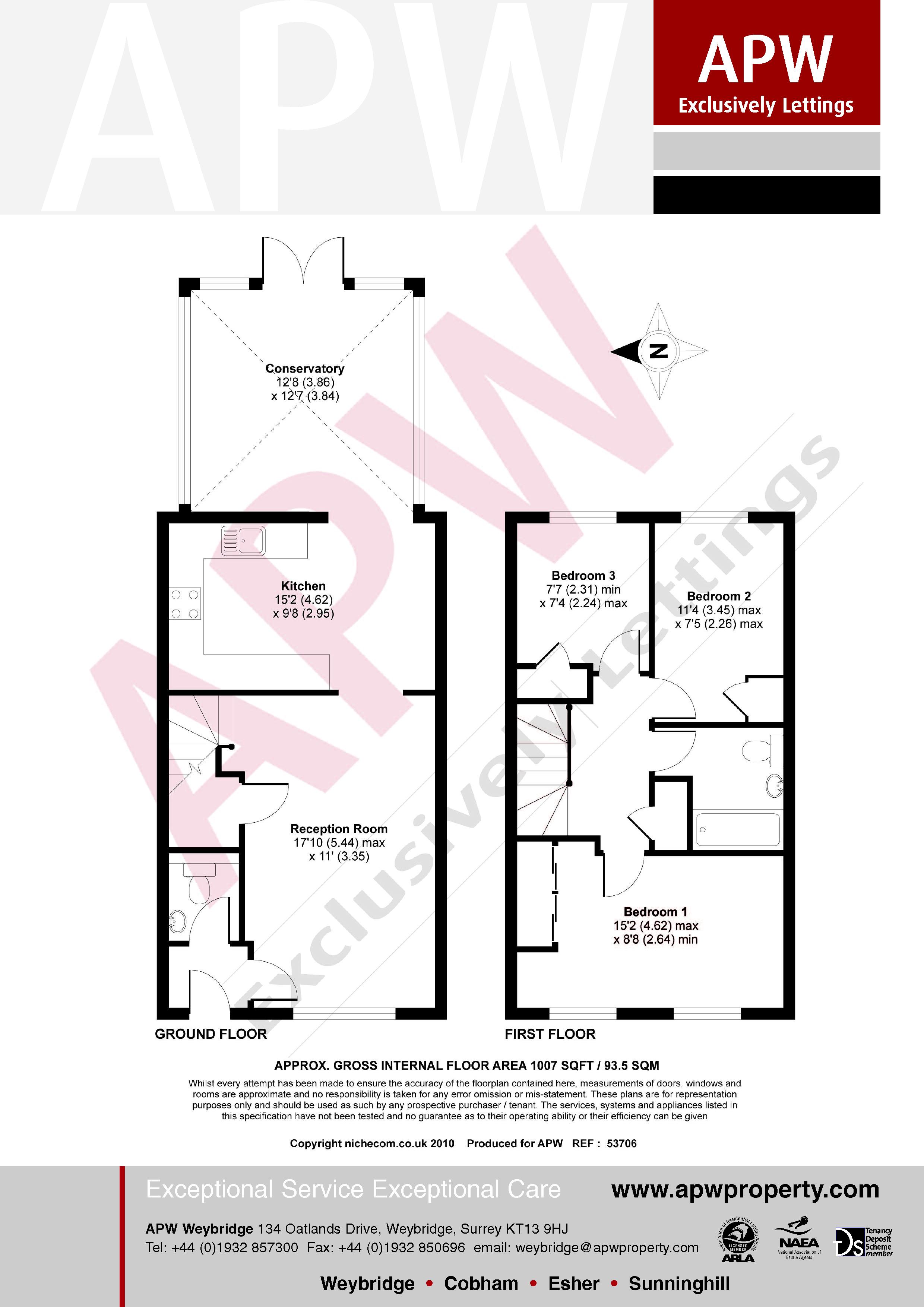 3 Bedrooms Semi-detached house to rent in Haddon Close, Rosslyn Park KT13