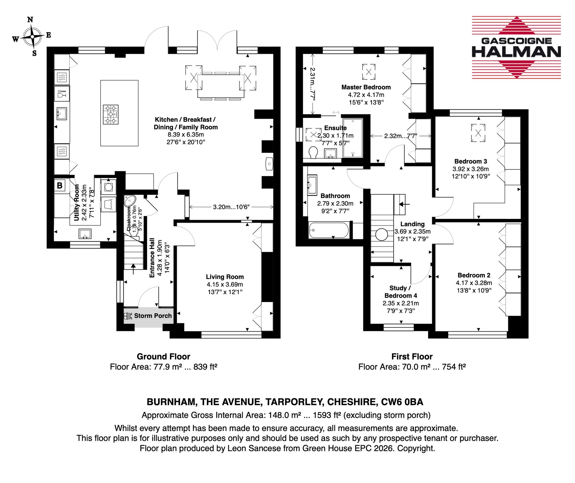 Burnham The Avenue, Tarporley floorplan