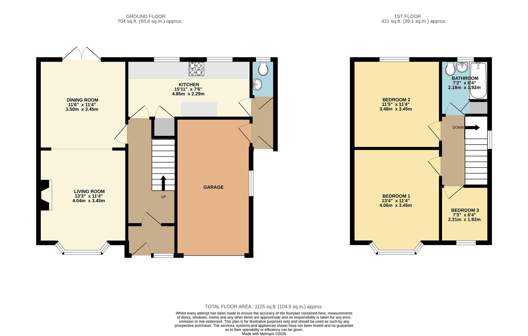 1, Squires Close, Worcester floorplan