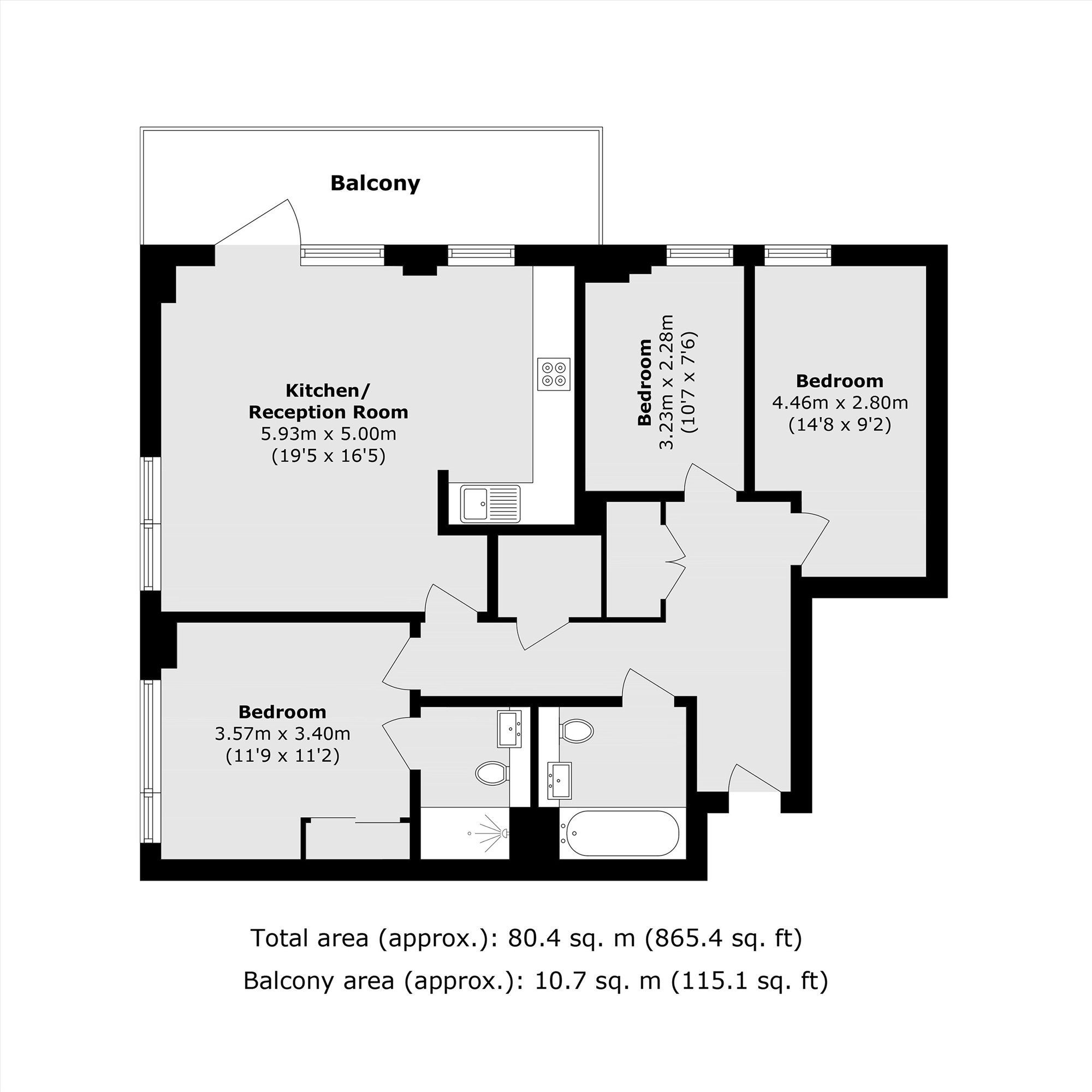 Flat 51, 1, Wray Avenue, London floorplan