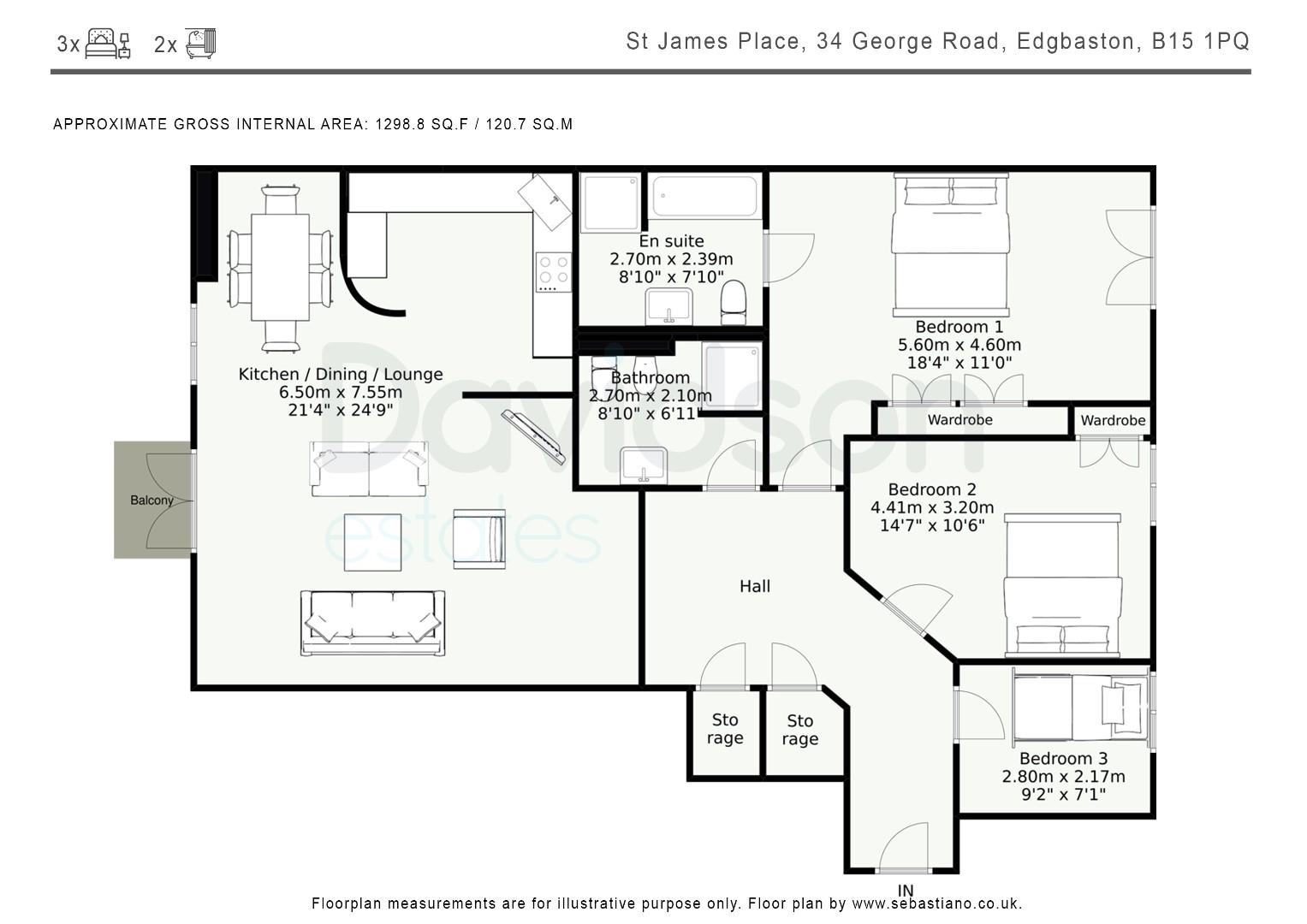 25, St. James Place, Edgbaston floorplan