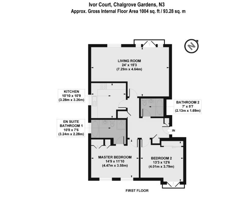 Flat 3  Ivor Court, Chalgrove Gardens, London floorplan