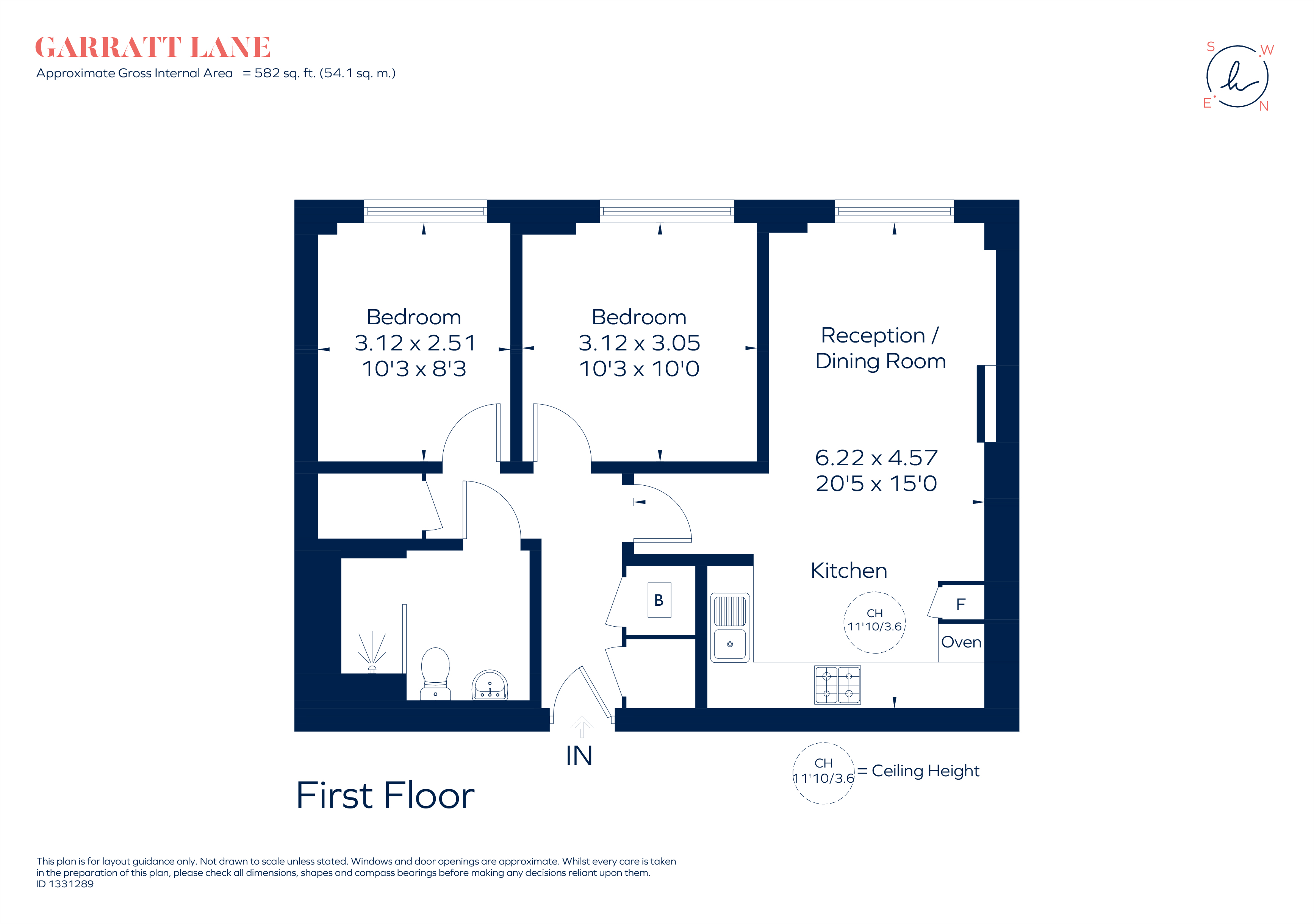 Flat 114, Voltaire Buildings, 330 Garratt Lane, London floorplan