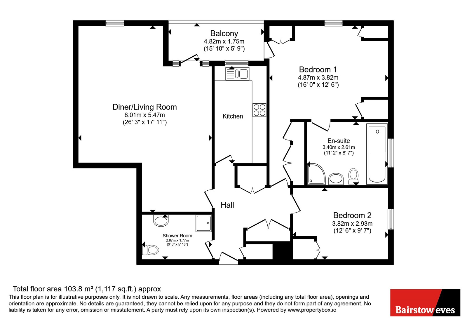 Flat 7, Aurora Court 14A`,, Sunset Avenue, Woodford Green floorplan
