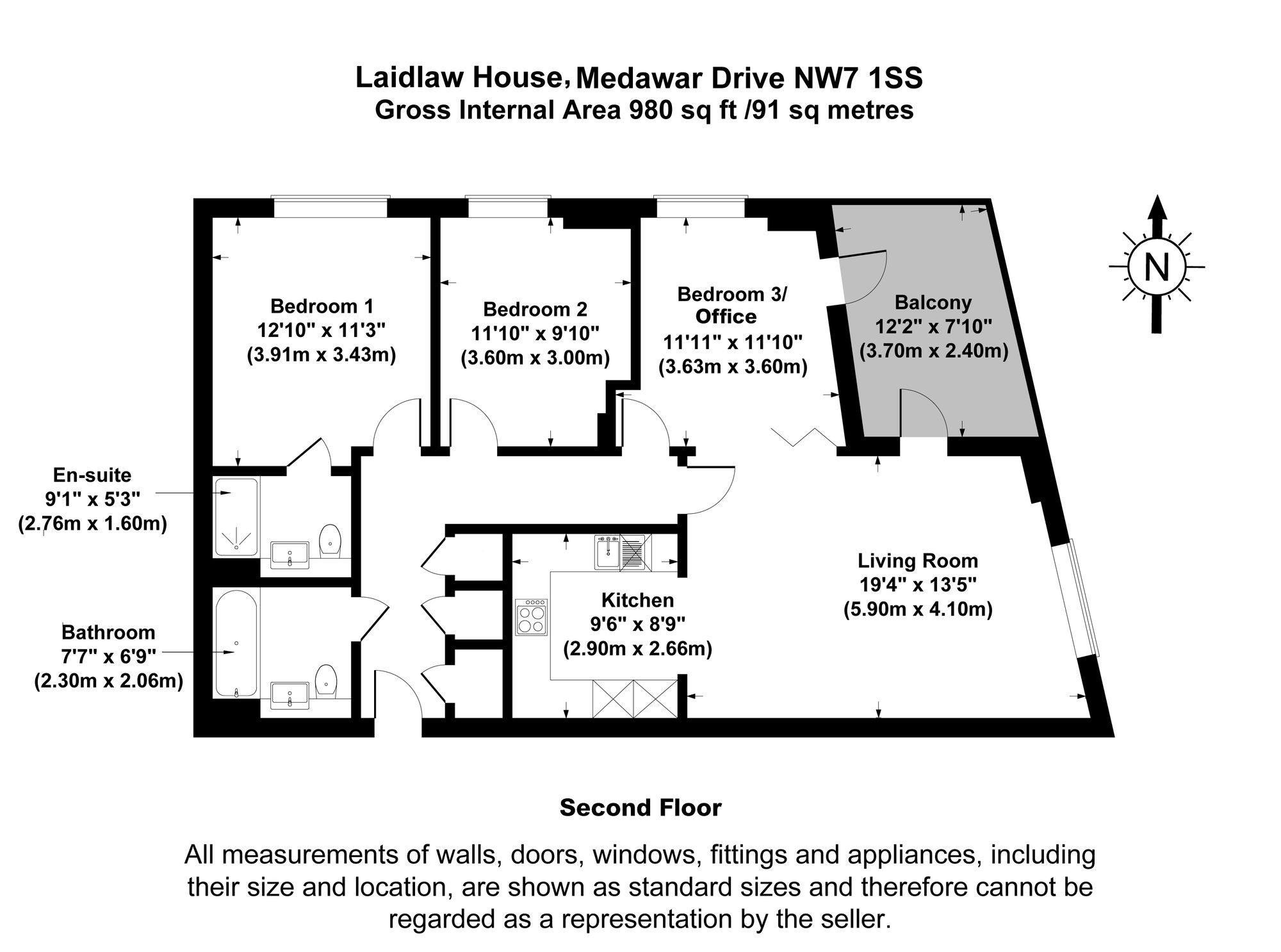 Flat 14, Laidlaw House, London floorplan