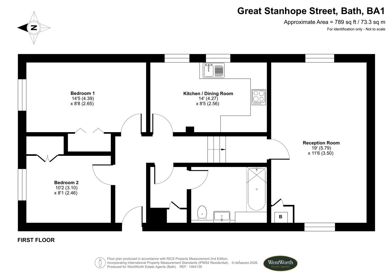 Flat 1, 26, Great Stanhope St, Bath floorplan