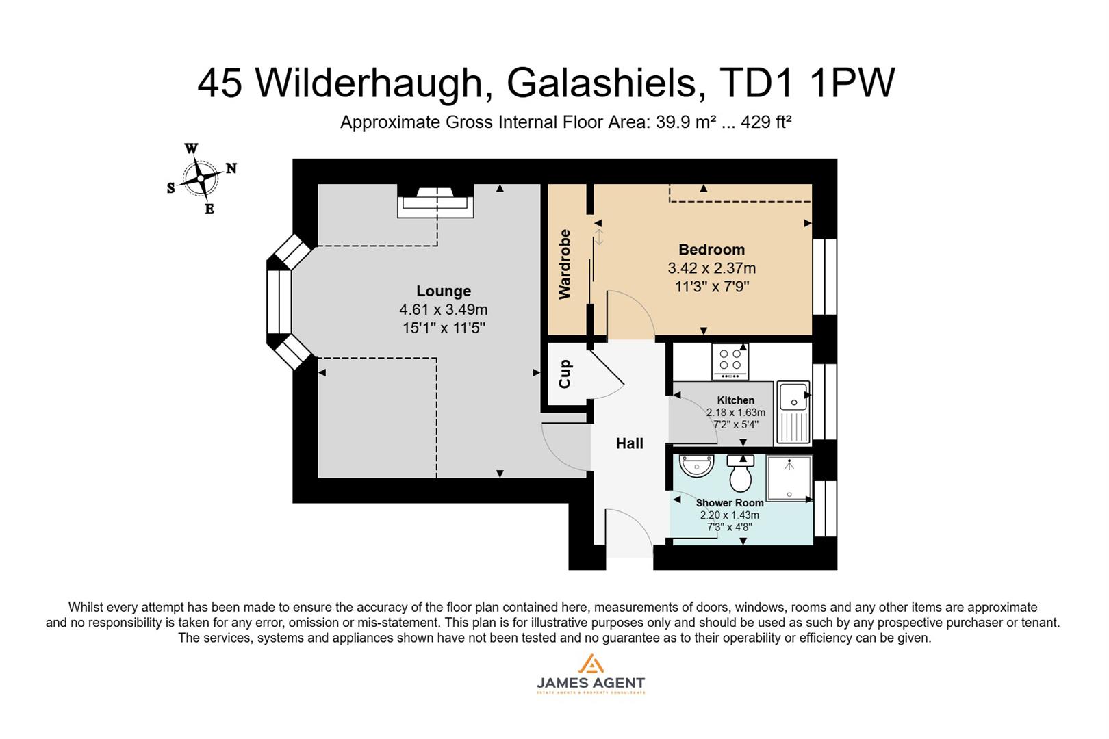 45, Wilderhaugh, Galashiels floorplan