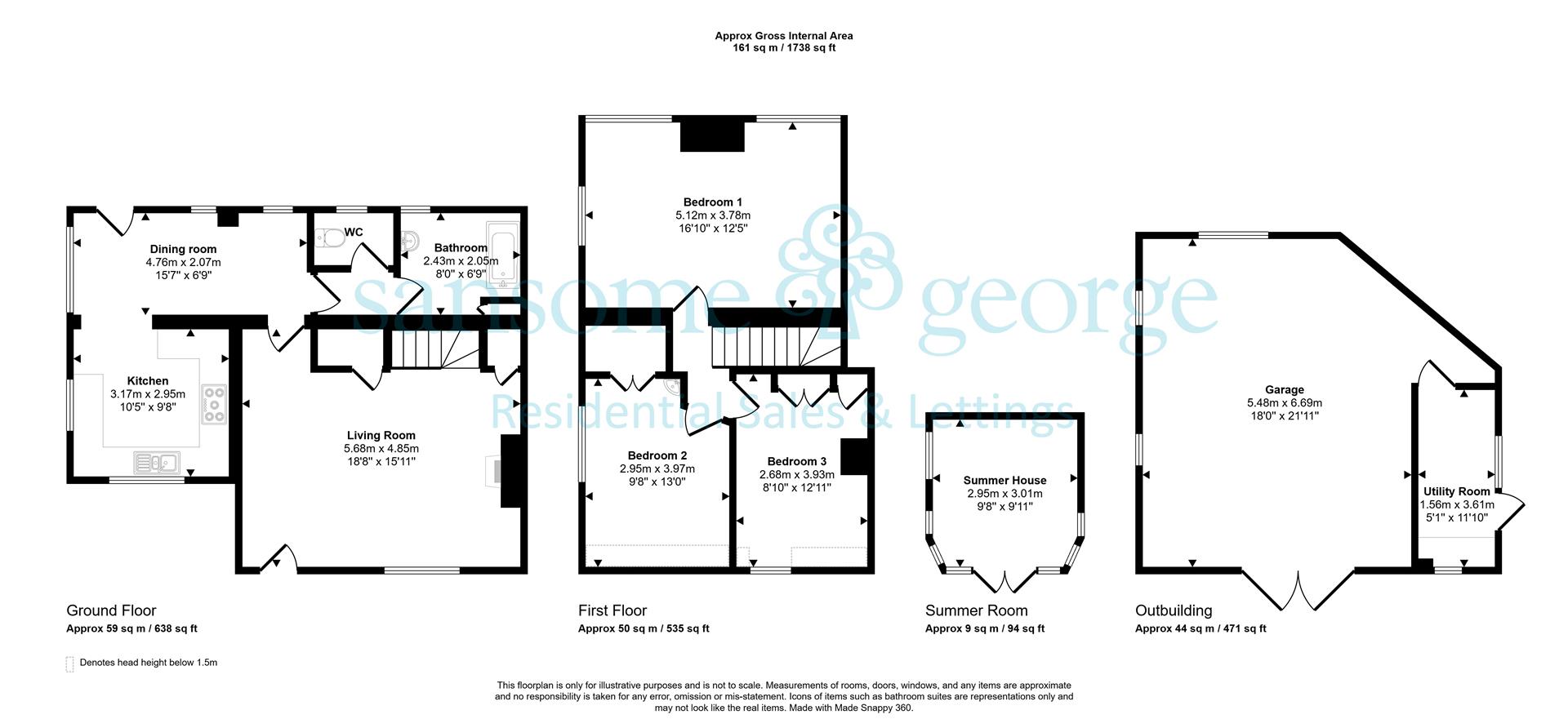 1 Ivy Cottages, Crookham Common Road, Reading floorplan