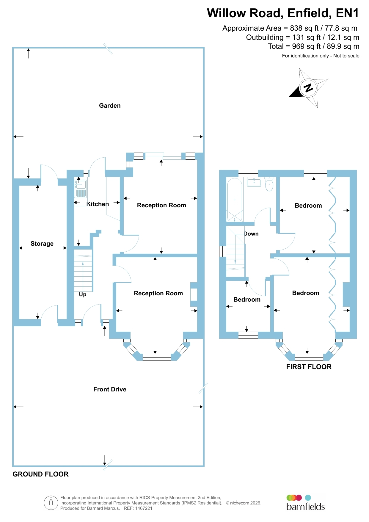 138, Willow Road, Enfield floorplan