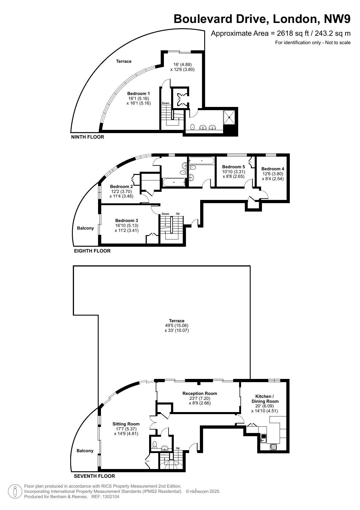 Flat 55/59, Ascent House, 35, Boulevard Drive, Beaufort Park floorplan