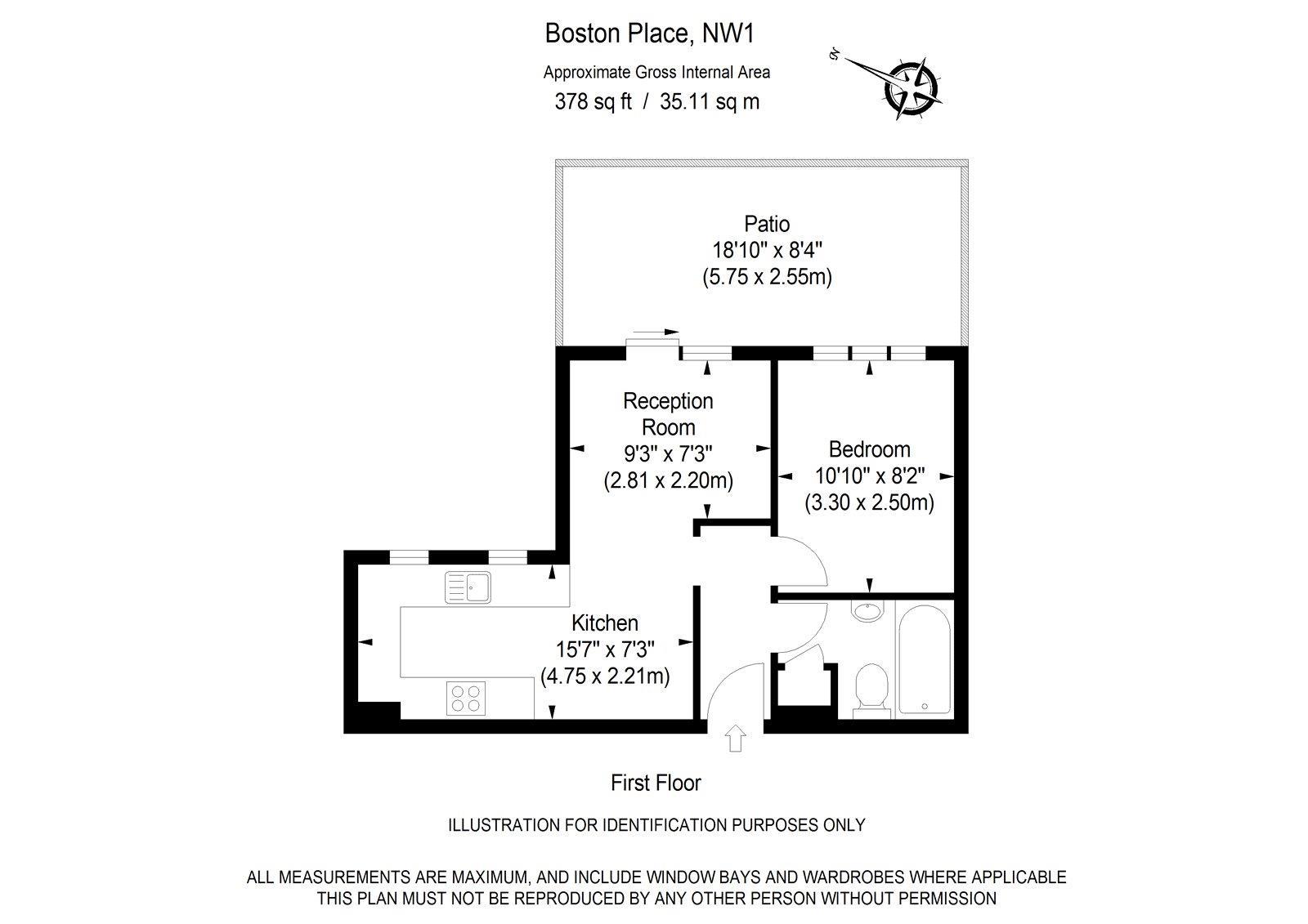 1 Bedrooms Flat to rent in Boston Place, London NW1