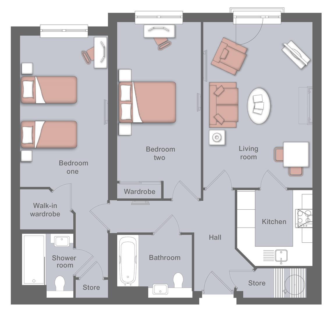 28 Jubilee Lodge, Crookham Road, Fleet floorplan