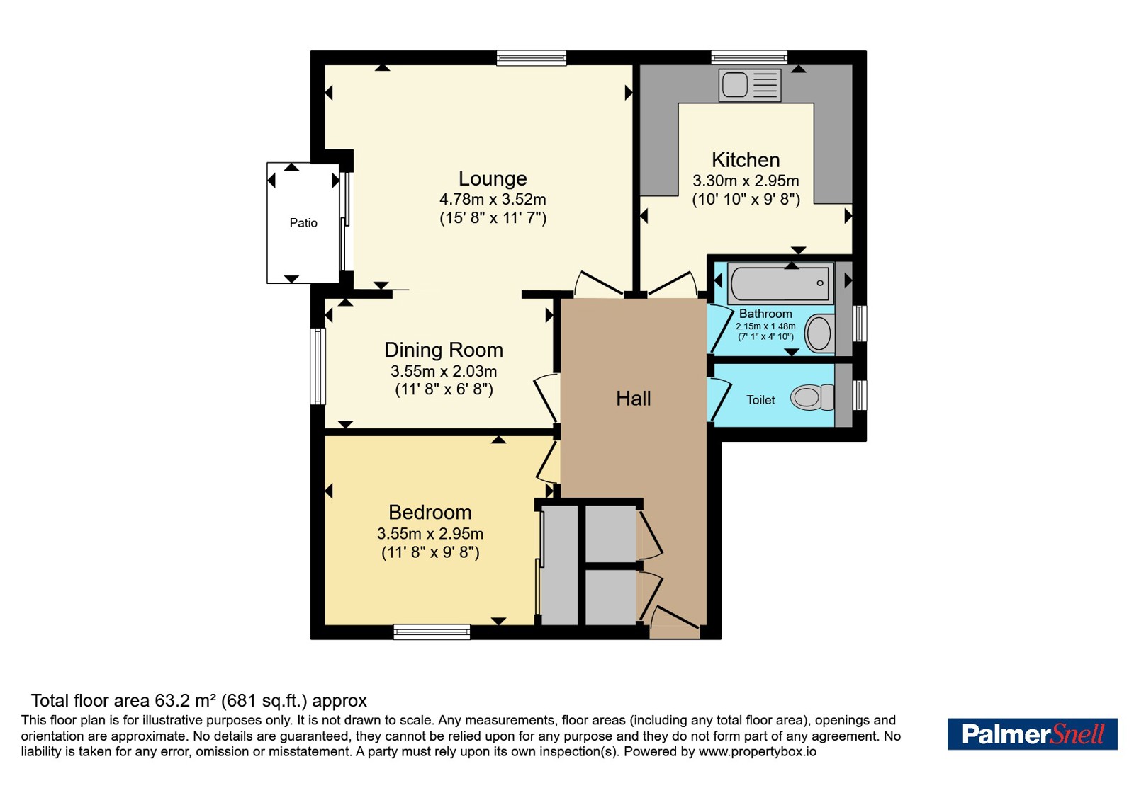 Flat 1, Ebury Court, 5, Grosvenor Road, Dorset floorplan