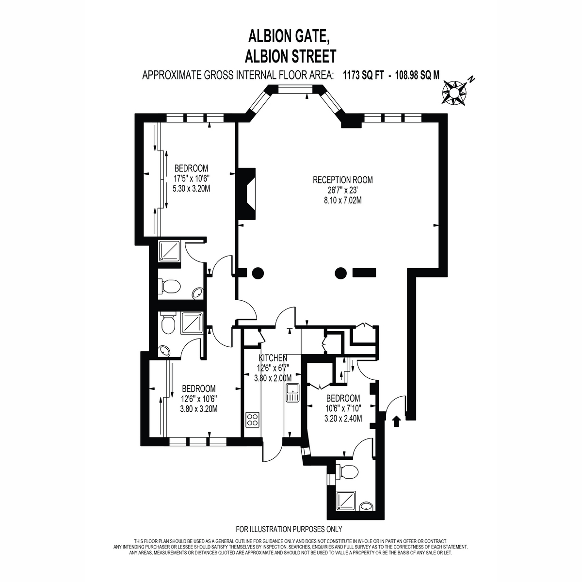 Flat 67, Albion Gate, Albion Street, London floorplan