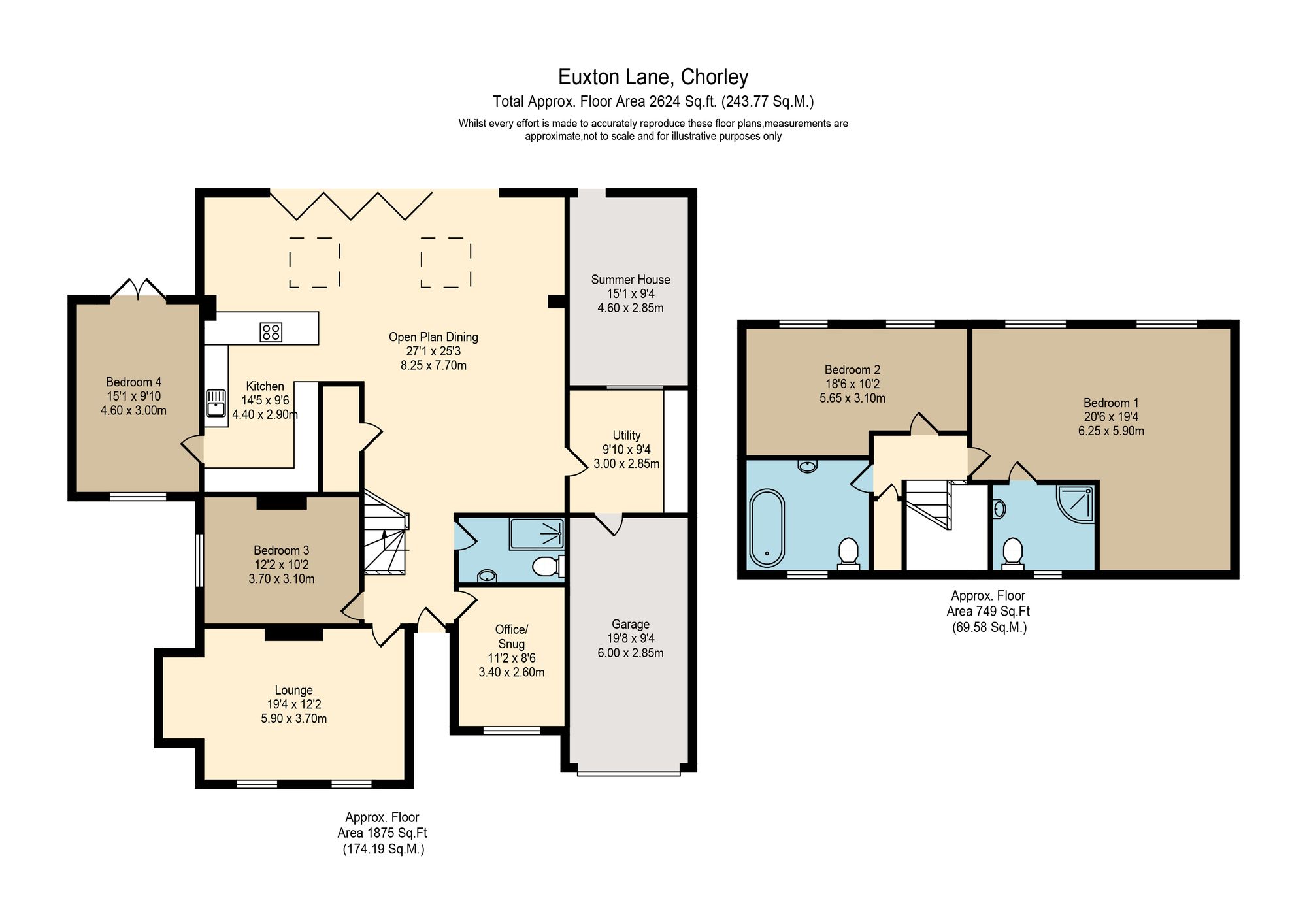 2 Euxton Lane, Chorley floorplan
