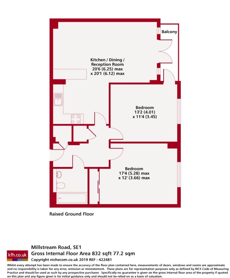 Flat 69, 19, Millstream Road, London floorplan