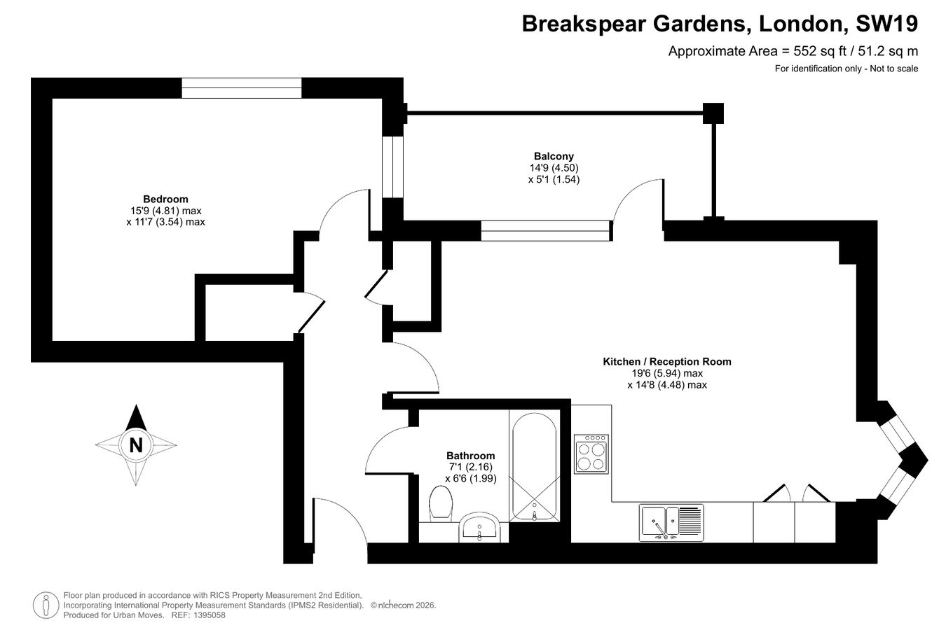 Flat Fourteen, Disraeli House, London floorplan
