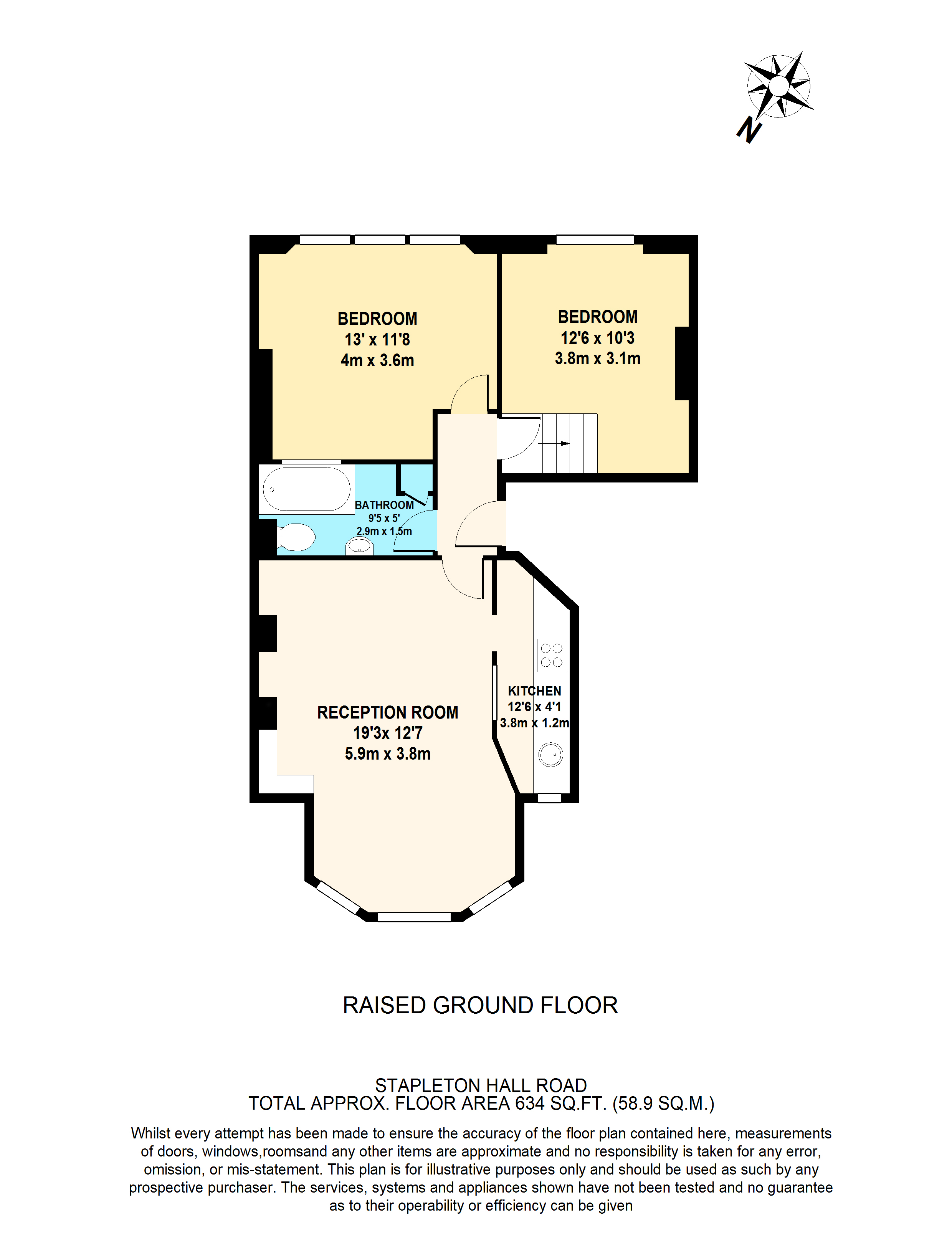 2 Bedrooms Flat to rent in Stapleton Hall Road, London N4