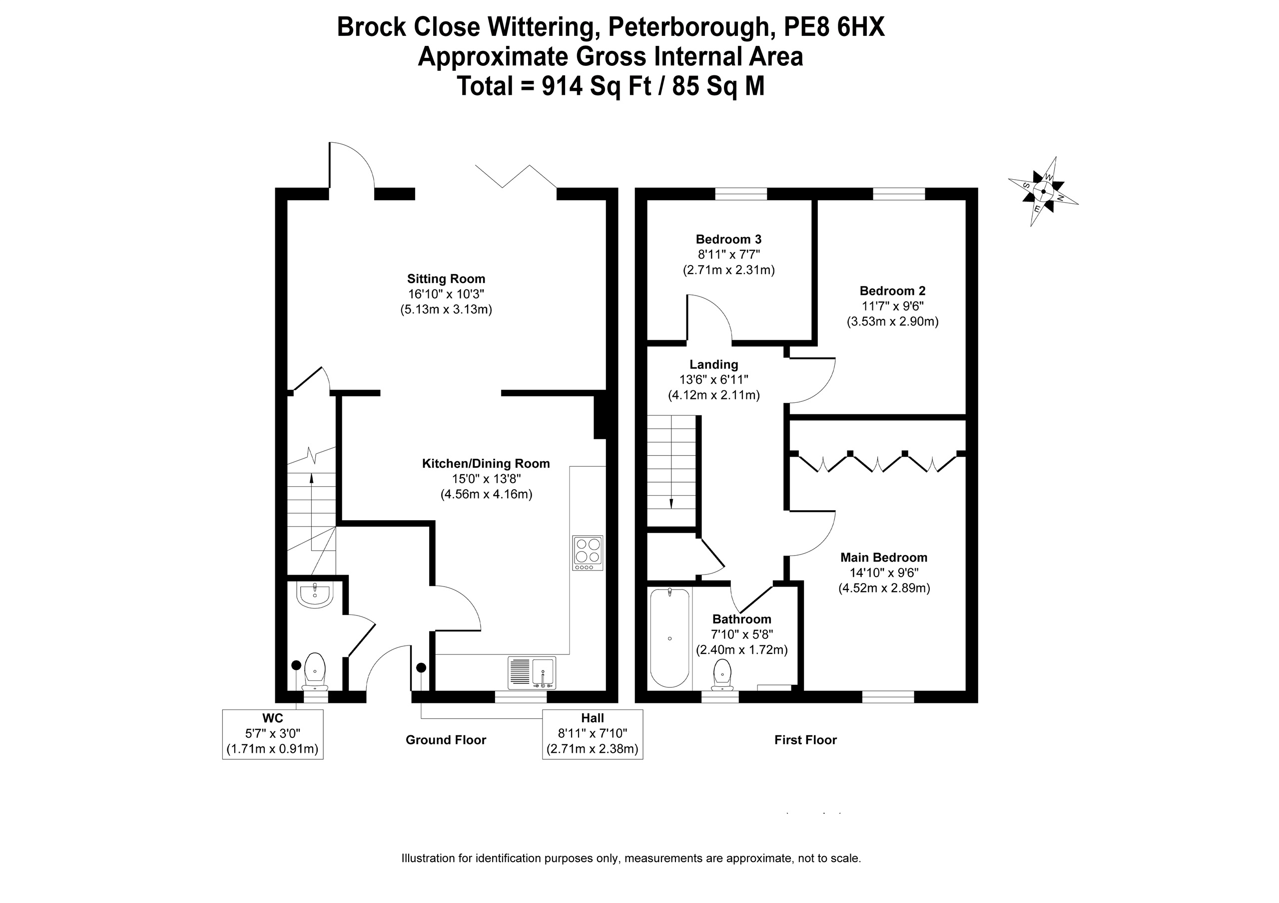 4, Brock Close, Peterborough floorplan