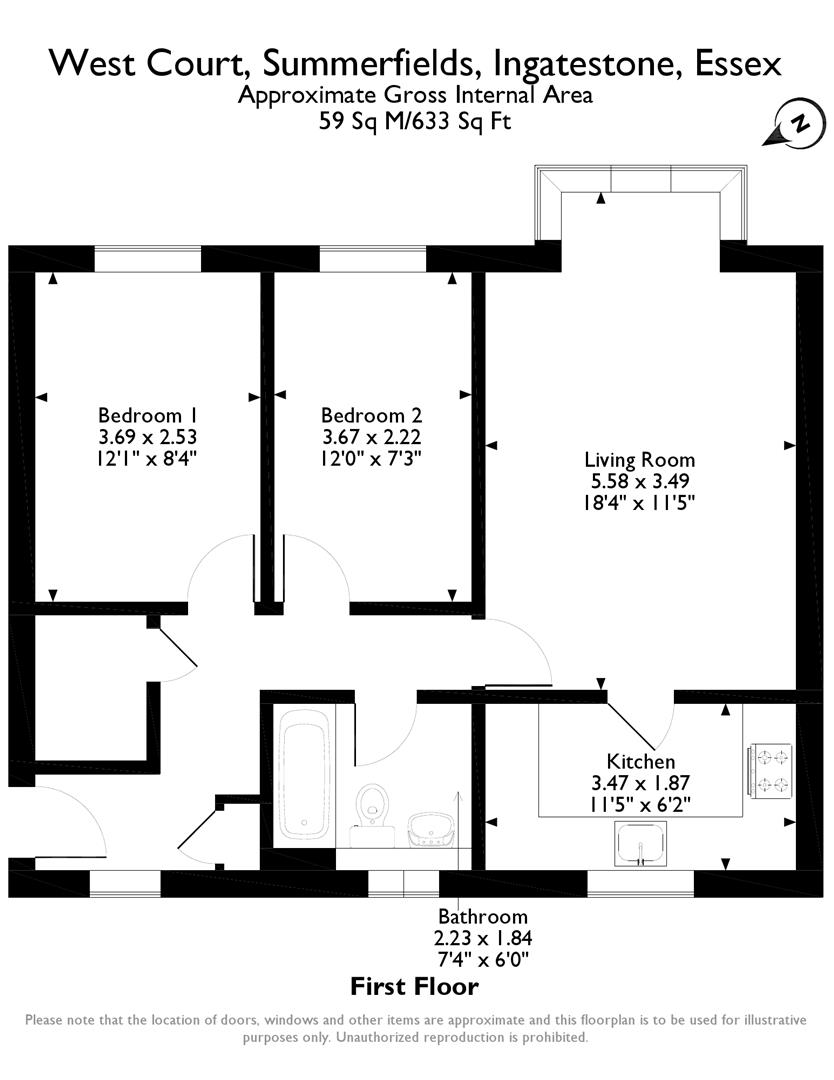 2 Bedrooms Flat for sale in West Court, Summerfields, Ingatestone CM4