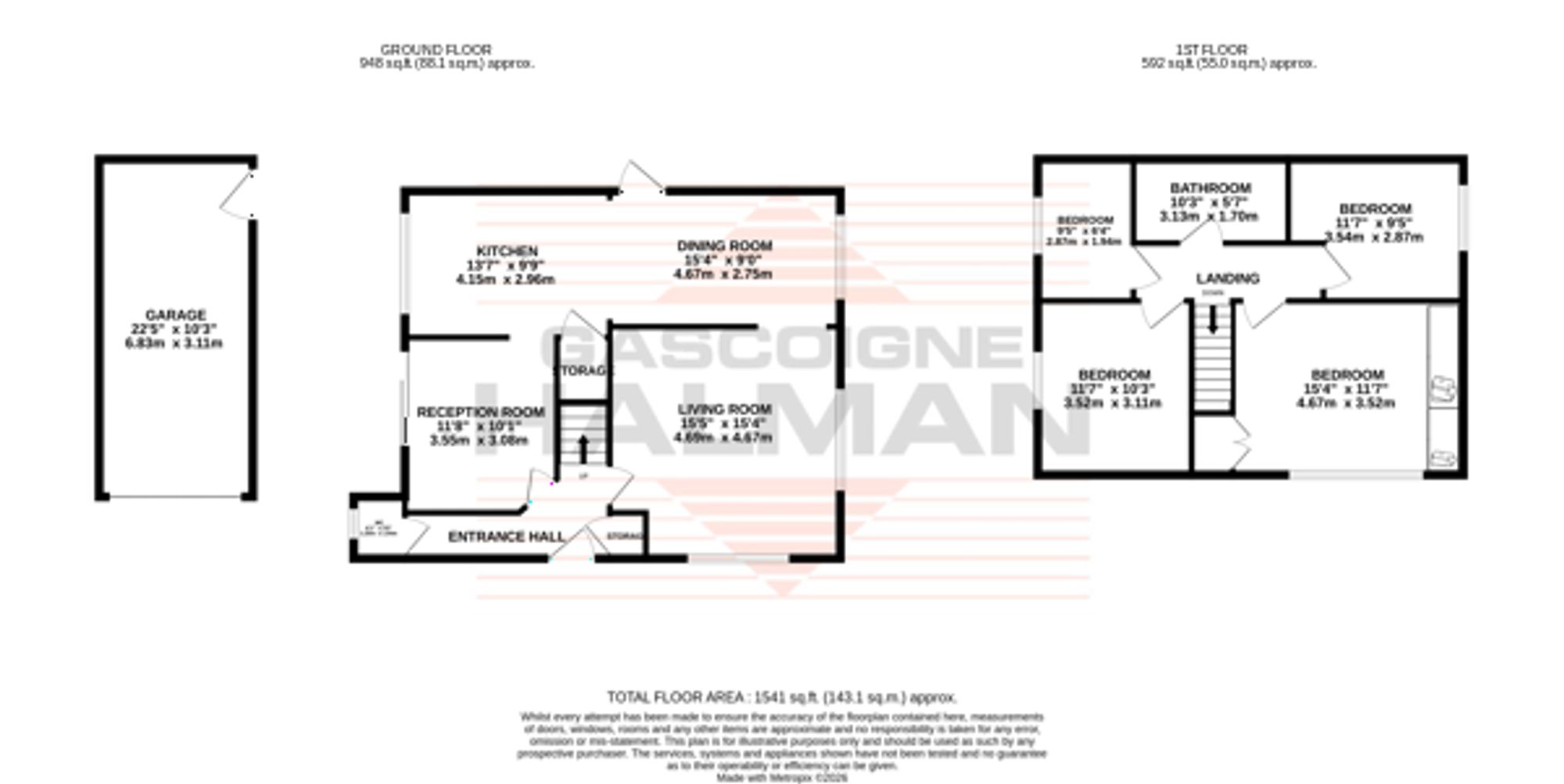 2 Croxton Close, Sale floorplan