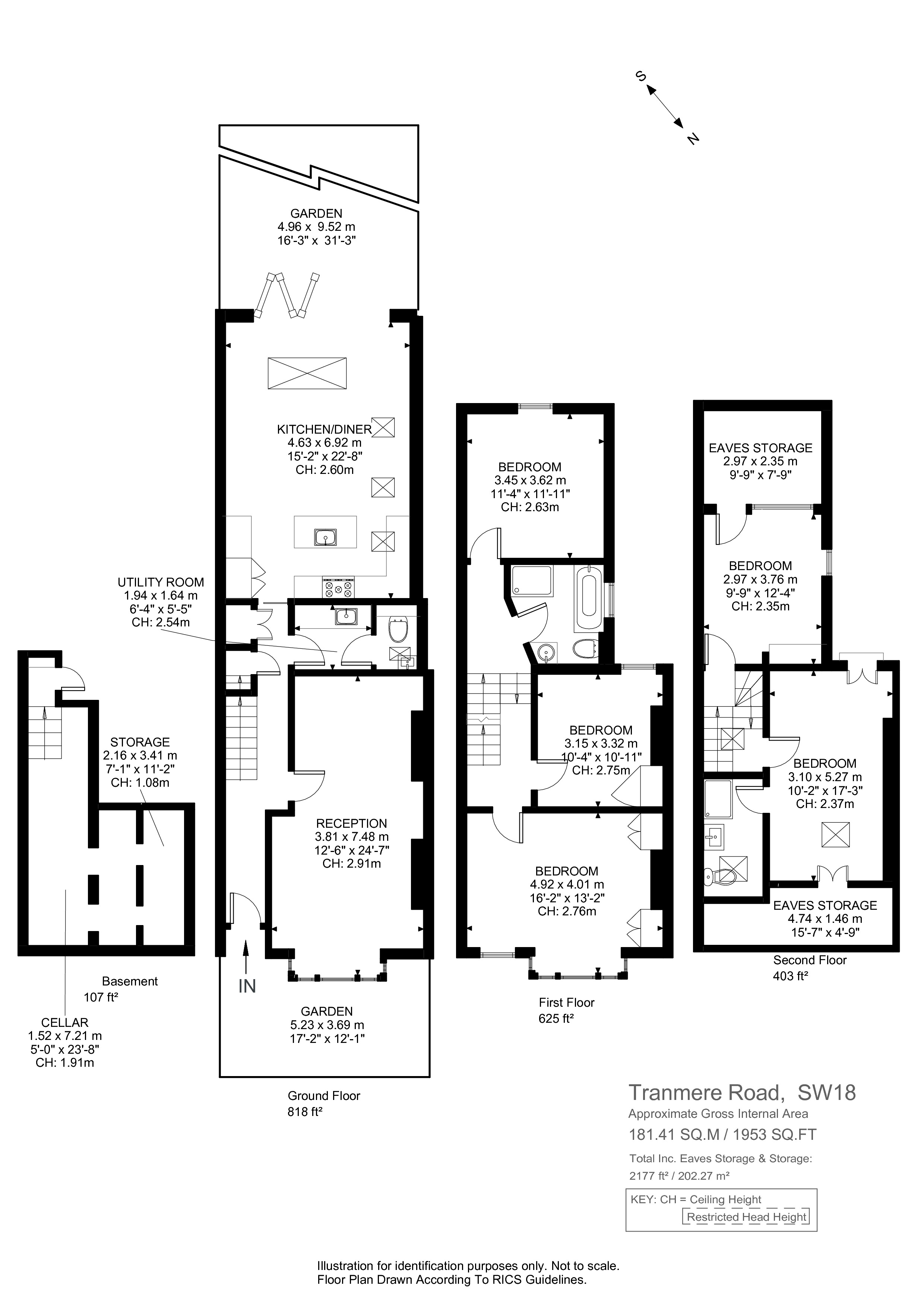 5 Bedrooms End terrace house to rent in Tranmere Road, London SW18