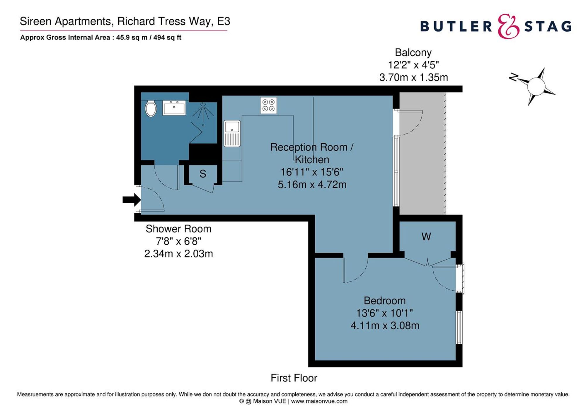 Flat 2, Sireen Apts, London floorplan