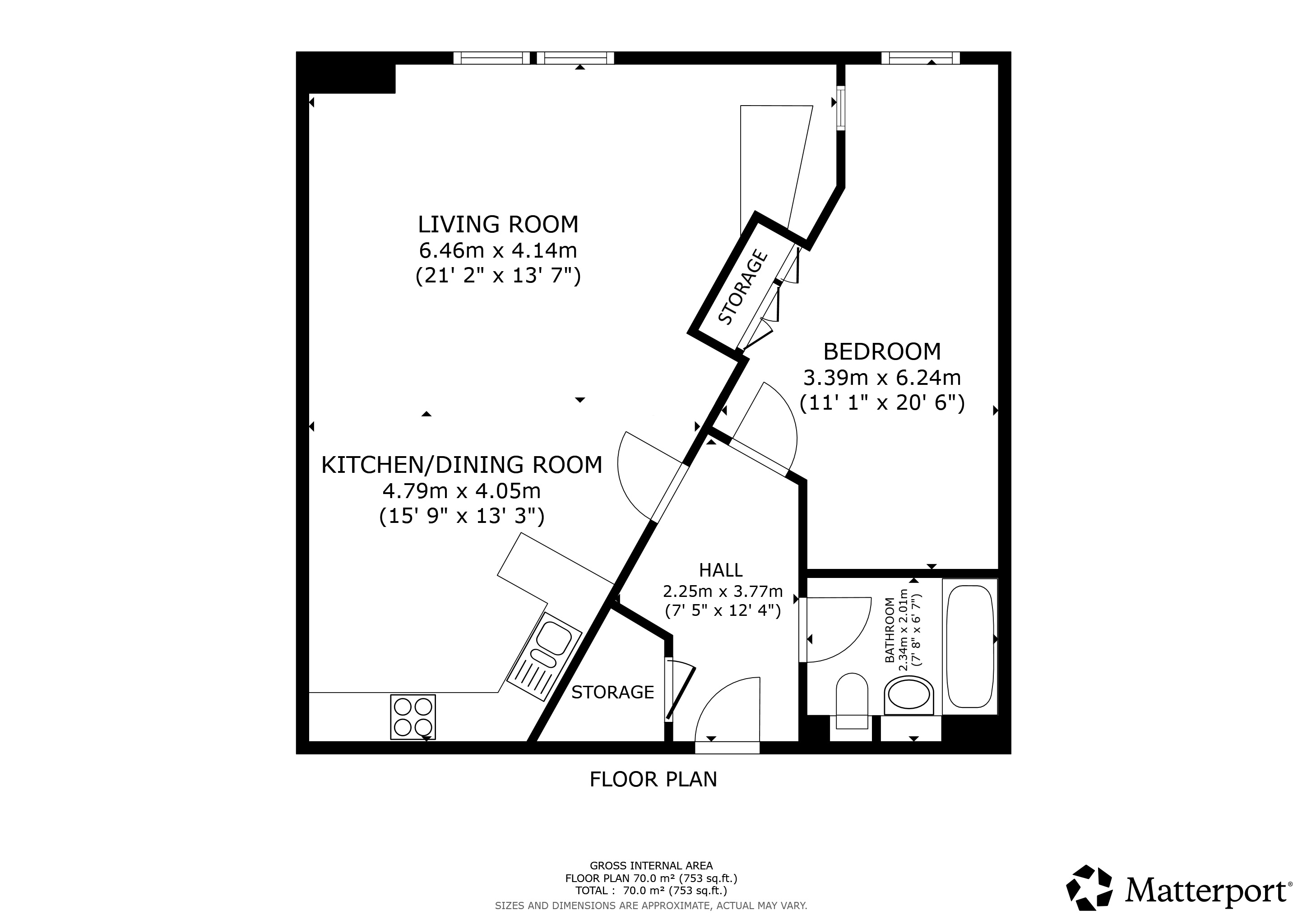 Flat 407, 95 Morrison Street, Glasgow floorplan