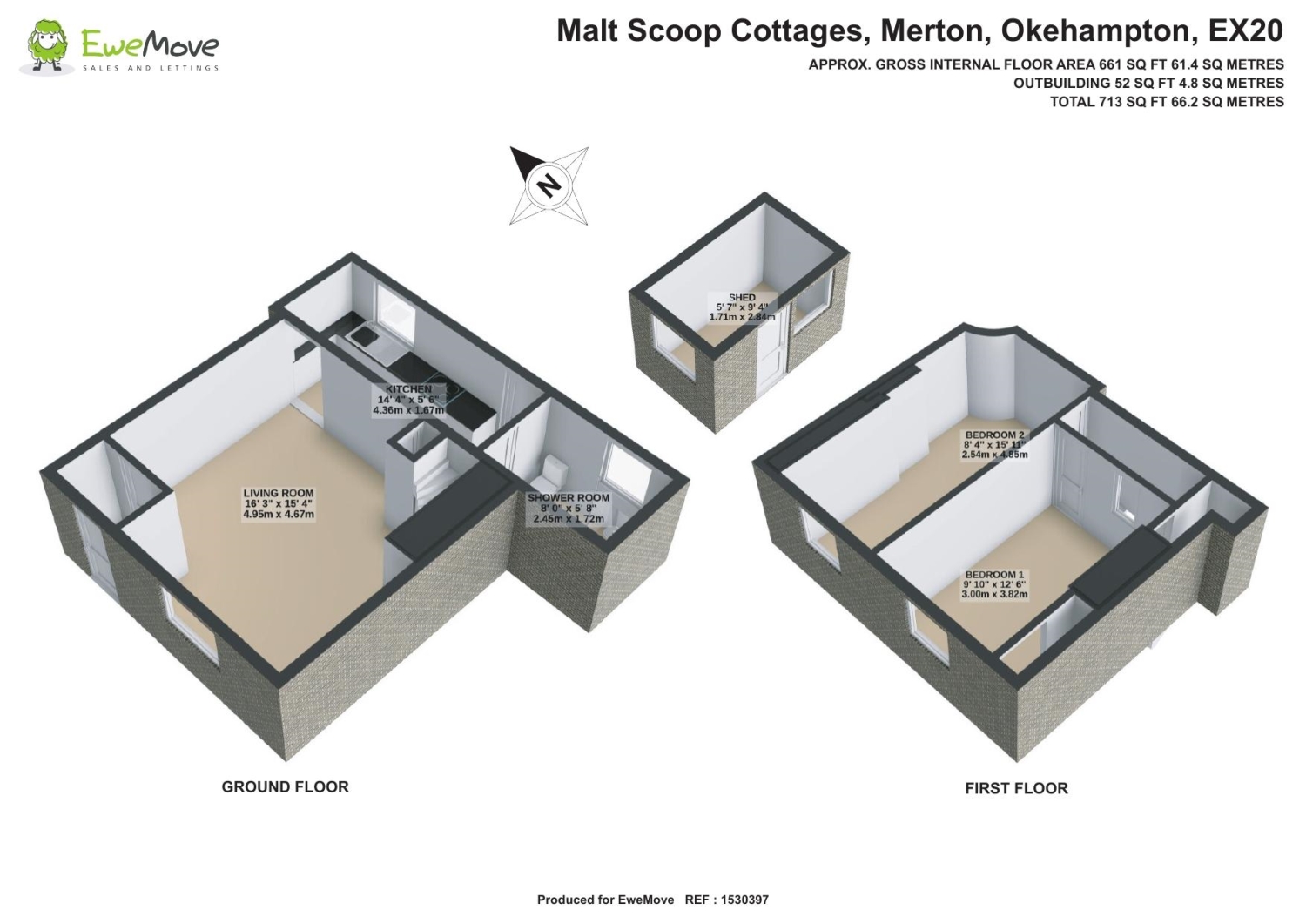 Malt Scoop Cottages, Okehampton floorplan